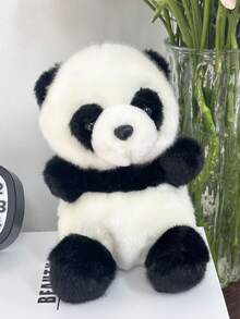 1个20厘米/7.87英寸可爱熊猫毛绒玩具，柔软可爱，便携式减压玩偶，精美卧室客厅沙发装饰，适合儿童和成人作为生日、圣诞节、万圣节、感恩节、复活节、情人节、新年礼物 - 黑與白 - 查看 2