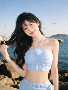 2026 New Swimsuit Women's Separate Bikini Bikini Sexy Bikini Hot Spring Resort Female Student Swimsuit - 藍色 - 查看 3