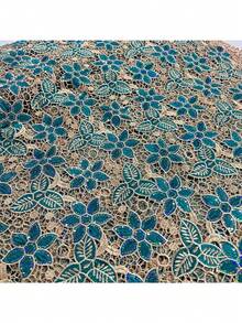 1 cuộn vải ren châu Phi màu xanh lá cây chất lượng cao, dài 3 thước Anh, ren chiffon đính sequin mới, họa tiết thêu hoa trang nhã, thích hợp để tự may váy cưới, trang phục dự tiệc và các sản phẩm thủ công khác. - Thêu ren - Xem 6