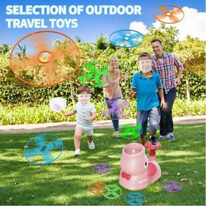 Outdoor Lawn Launcher Toy, With Colorful Frisbees, Interactive Elephant Launcher Toy, Suitable For Backyard Camping Picnic, Easy To Operate Toy, Perfect Birthday Christmas Halloween Easter New Year Children's Day Outdoor Party Gift
