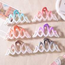 Pinza de pelo con onda degradada minimalista, accesorio de pelo con curva arcoíris, pieza de pelo versátil para uso diario, un accesorio de moda adecuado para todas las estaciones, verano, vacaciones, viajes - Multicolor - Ver 10