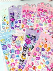 Pegatinas luminosas en relieve con personajes de dibujos animados en 3D, pegatinas de juguete creativas y lindas para niños, al por mayor - Multicolor - Ver 6