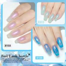LIMEGIRL Set de 6 piezas de 8ml de esmalte de uñas en gel azul océano, esmalte de uñas en gel azul claro de verano Acuario UV LED removible, adecuado para manicura DIY, uso en el hogar o en el salón, suministros de arte de uñas - Multicolor - Ver 8