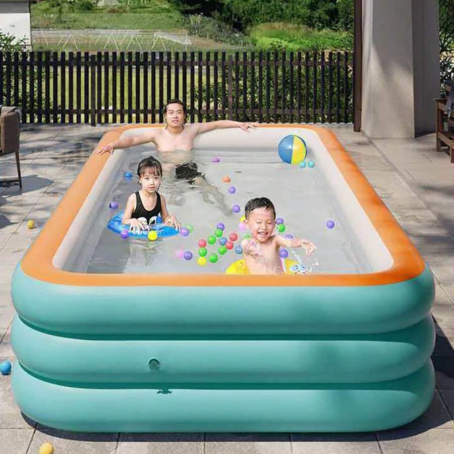Bồn tắm bơm hơi bằng PVC dày dặn dành cho trẻ em, bể bơi hoạt hình, bể chơi cho trẻ em, bồn tắm gia đình cỡ lớn, món quà tuyệt vời nhất cho gia đình và trẻ em vào mùa hè. - Nhiều màu - Xem 1