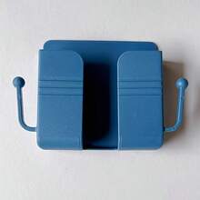 1个粘性手机充电支架，壁挂式床头线缆整理器，倾斜支架，无需钻孔，多功能挂钩可挂遥控器和小物件，强力粘胶耐用塑料材质 - 手机支架 - 彩色 - 查看 10