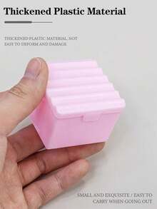 1pc Nail Brush Washing Box, Nail Dappen Cup, Multifunctional Nails Brush Acrylic Liquid Powder Sequin Removal Cleaning Plastic Cleaner Case With Lid,2-In-1 Nail Cleaning Box For Pen Washing And Holder - Multicolor - View 3