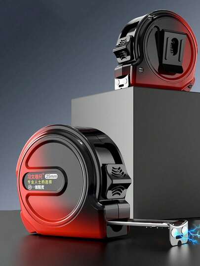 قياس شريط مغناطيسي 1/2 قطعة، 5 متر عرض، 7.5 متر، 10 متر مقاوم للسقوط، علبة ملونة من الفولاذ المقاوم للصدأ، مقياس دقيق، مسطرة سميكة عالية الجودة