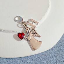 1个精美天使心形钥匙扣，锌合金材质，镶嵌水晶，配有龙虾扣，适合作为情人节、毕业典礼和派对礼物。 - 彩色 - 查看 17