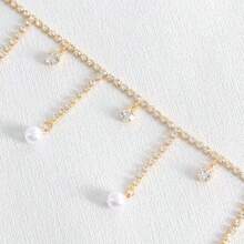 1 pieza Cadena corporal circular geométrica de capa única con personalización, cadena de cintura de metal punk simple para mujeres - Plateado - Ver 5