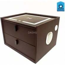 Buró Inteligente Mesa de Noche Organizador para Recámara Mueble Multifuncional con Almacenaje Moderno, Ideal para Espacios Pequeños y Dormitorios. (CAFÉ) - por defecto - Ver 5