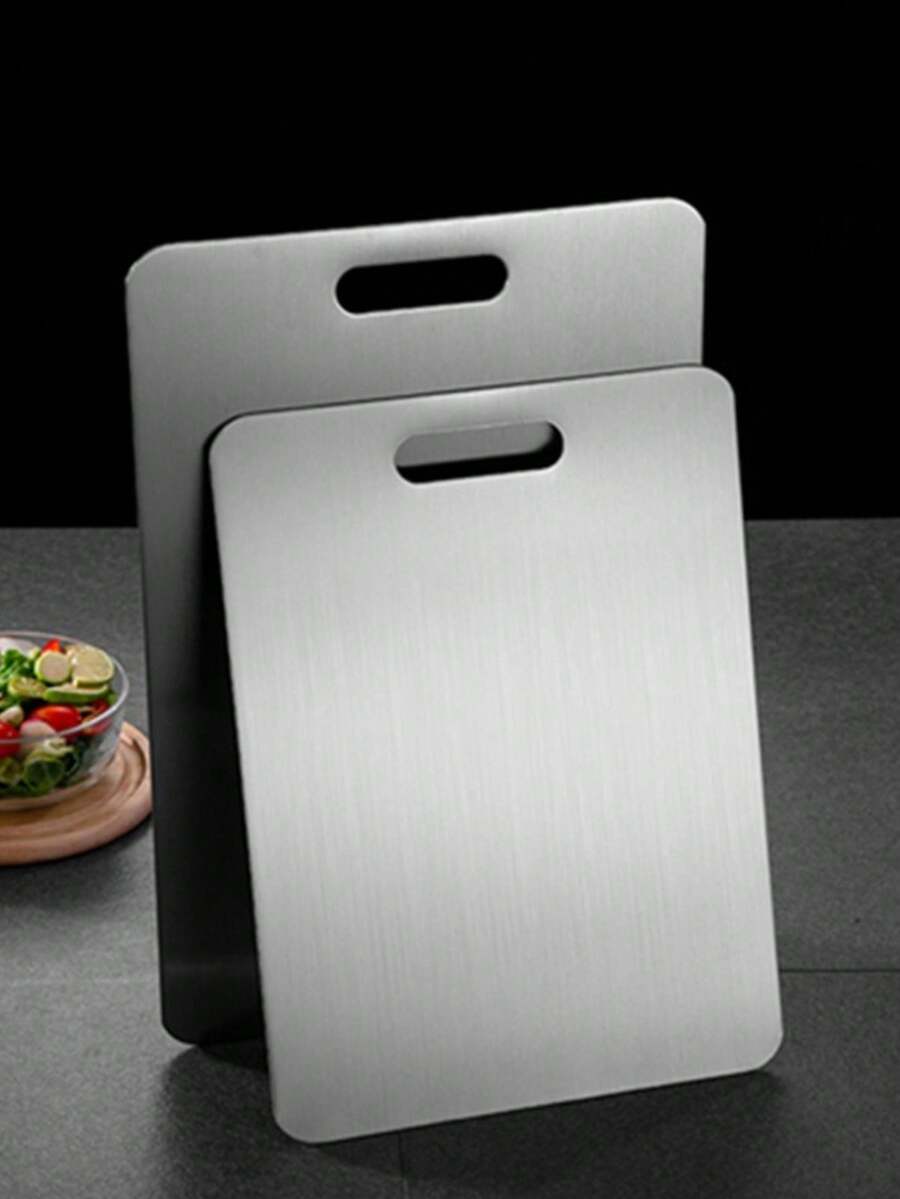 1块防霉不锈钢砧板，双面切菜板 - 銀色 - 查看 1