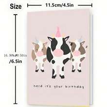 1 Pc Funny Cow Themed Birthday Greeting Card With Humorous Pun Joke Design For Animal Lovers Farm Enthusiasts Family Friends Couples Colleagues Perfect For Birthday Christmas Thanksgiving Wedding Parties Any Occasions Use As Christmas Card Birthday Card Invitation Card Thank You Card Gift Card With Matching Envelope - 多色的 - 查看 5