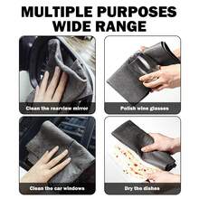 Paño de limpieza mágico, toallitas de limpieza mágicas reutilizables sin rayas y engrosadas, paños de limpieza de microfibra para ventanas, cristal y coche - Versión mejorada - Ver 4