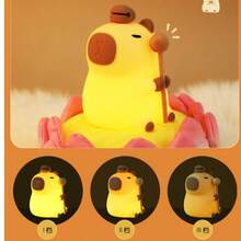 Kawaii Capybara LED Night Light , Night Light Cute Animals, Silicone Nursing Light, Dimmable Touch Type-C Lamp,LED Squishy Bedside Lamp, Funny Gifts , Night Light, Dimmable Silicone Touch Bedside Lamp, With Timer, USB RechargeableNight Light - Multicolor - View 2