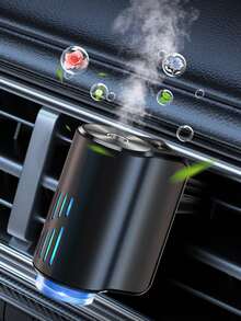 Intelligent Car Diffuser, Car Fragrance Diffuser, Rechargeable Car Aroma Diffuser, 3-Level Adjustable Smart Car Diffuser, Includes 3 Bottles Of Essential Oils, Auto Accessories - A - View 2