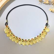 Gold Bridal Headchain With Coin & Tassel Pendant, Women's Party & Wedding Dress Hair Accessory - Gold - View 8