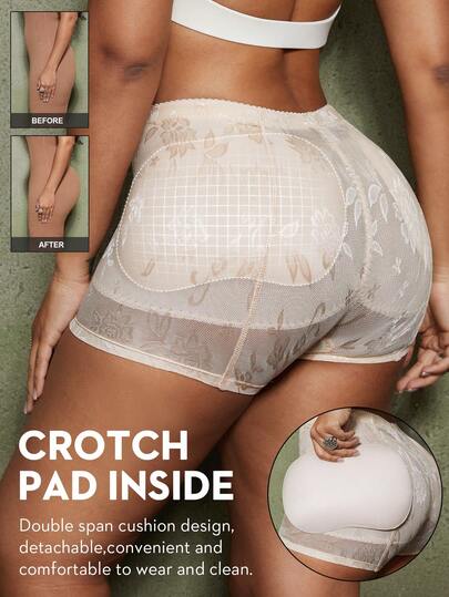 1pc Women's Shapewear, Fake Butt, Jacquard Fabric, Seamless, Lift Buttocks, Abdomen Shaping Pants, Women's Slimming Shorts