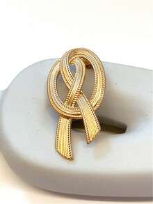 1 chiếc ghim cài áo hình nơ bất đối xứng kiểu cổ điển, phong cách Châu Âu và Mỹ, thích hợp cho tiệc tùng, tiệc chiêu đãi, kỳ nghỉ, mặc hàng ngày, trang trí cho vest, áo khoác. - Vàng - Xem 4