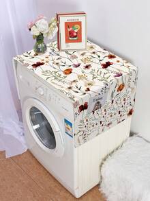 1 pieza Cubierta protectora de electrodoméstico con patrón floral vintage, opciones de múltiples tamaños para lavadora/refrigerador/microondas, cubierta protectora impermeable y antipolvo - Multicolor - Ver 3