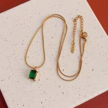 1pc Minimalist Versatile 3D Square Necklace, 18K Gold Plated Stainless Steel Choker, Suitable For Women's Daily Wear And Parties - Square  Necklace - View 5