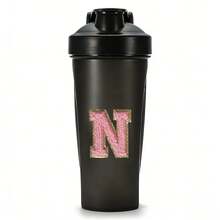 600毫升/20盎司摇摇杯蛋白粉冲调杯，字母A到Z图案水瓶，塑料搅拌杯，健身运动水杯，大容量塑料杯 - 粉紅色 - 查看 18