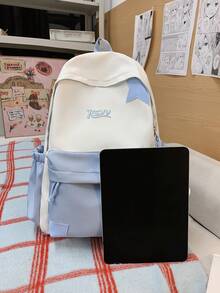 Mochila minimalista de alta capacidad y muy atractiva para ir al trabajo - Azul - Ver 6