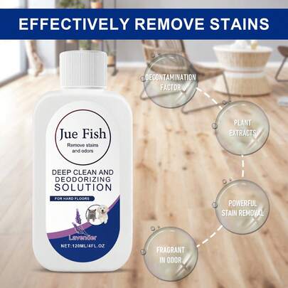 JUE FISH Lavender Floor Cleaner & Odor Eliminator (500ml) - Deep Cleaning Solution For Hardwood, Tile & Laminate | Gentle Daily Mopping Liquid For Stubborn Stains & Pet Odors