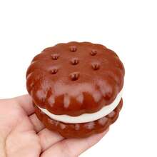 2025 Nuevo juguete antiestrés suave y esponjoso con forma de galleta, juguete antiestrés de rebote lento, juguete sensorial portátil de gel suave y colorido (10 cm), lindo accesorio de alivio de ansiedad para adultos - Multicolor - Ver 8