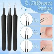 祛痘黑头工具套装 - 祛痘黑头、淡化痘印、提亮肤色、护肤、女士美容、毛孔清洁工具、深层清洁工具、面部护理工具、毛孔清洁钩 - 多色 - 查看 3