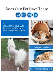 1pc Pet Cooling Mat, Breathable Ice Silk Cat Bed, Cooling Pad For Dogs & Cats In Summer - Multicolor - View 5