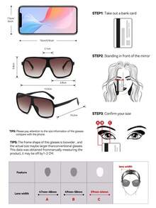 Retro 2000s Style Unisex Large Frame Single Lens Sunglasses, Suitable For Women With Round Faces, Essential For Summer Vacation And Parties, UV Protection - Multicolor - View 4