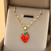 1 pieza Collar de fresa esmaltado para mujer - fresa - Ver 3