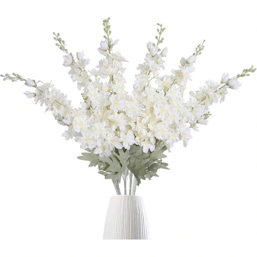 1PC Artificial Silk Flower - Swallow Grass, Simulated Bouquet, Suitable For Home, Dining Room, Living Room, Outdoor Garden Decoration, Used For Wedding, Family Garden And Party Decoration, Artificial Flower, Wedding Flowers, Bridal Bouquet, Wedding Supplies, Wedding Decoration, Decorative Flowers, Spring Decoration - White - View 1