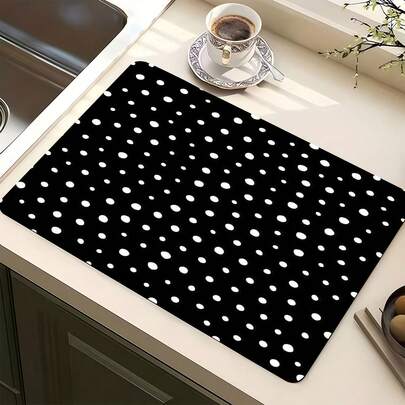 1 件装厨房台面吸水垫，吸水性强，防滑咖啡垫，耐热台面装饰，适用于咖啡吧、餐桌，多种款式可选