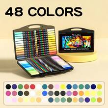 48-Color Acrylic Marker Set, Suitable For Rocks, Canvas, Ceramics, And Wood. Ldeal For Artists And DlY Enthusiasts Quick-Drying And Blendable, Perfect For Illustration, Comics, Design, And Sketching.High Quality Ink, Portable Box, Delivered From Local Warehouse. - HF丙烯酸馬克筆套裝-軟頭 - 查看 8