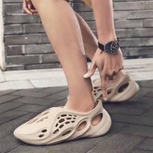 Foam Runners Shoes For Men Women, Soft Cloud Slides Slippers Non-Slip Walking Sandals, Beach Platform Pillow Sandals Lightweight Slip-On Foam Runners, Outdoor Quick-Drying Sports Slides - Màu be - Xem 4