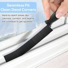 2-Pack Crevice Cleaning Brush, Hard Bristle Cleaning Supplies, Hard Bristle Brush, Thin Brush For Window, Household Cleaning, Bathroom, Kitchen - Default - View 2