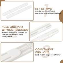 8pcs Drawer Slide Rail Kits, No Drilling DIY Basket Slide Rail Mounting Bracket, For Pull-Out Slide Rails In Baskets, Boxes, Kitchen And Closet Cabinet Drawers - View 3