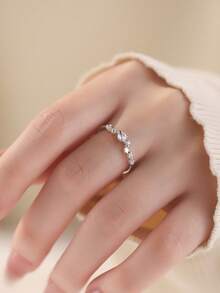 1枚星空行星可调节开口戒指，甜美可爱时尚女士手指饰品 - 銀色 - 查看 4