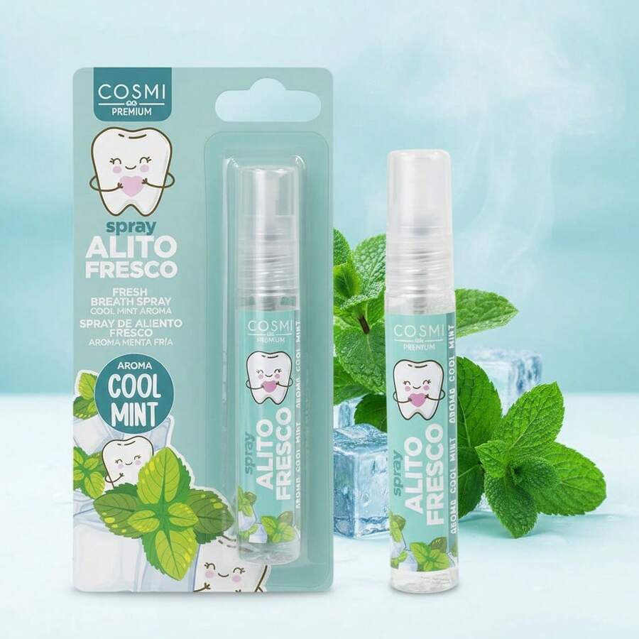 EverlyX Xịt thơm miệng Cosmi Premium Alito Fresco hương bạc hà mát lạnh - Xịt thơm miệng hương bạc hà mát lạnh giúp hơi thở thơm mát tức thì, thiết kế nhỏ gọn lý tưởng để mang theo trong ví hoặc túi quần - Sử dụng hàng ngày tiện lợi cho cảm giác tươi mát tức thì - ✅ Giao hàng đến Tây Ban Nha trong 24/48 giờ - cây bạc hà - Xem 1
