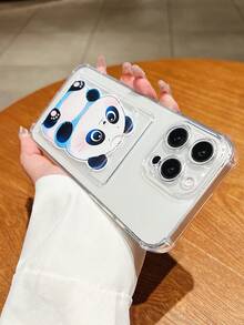 Ốp lưng điện thoại trong suốt hình gấu trúc hoạt hình mới, có khe đựng thẻ, in UV tự làm, mạ điện, bảo vệ mờ, phù hợp cho iPhone 17 Pro Max 16 15 14 13, quà tặng Giáng sinh, Năm mới, Lễ Phục sinh. - Gấu trúc dễ thương - Xem 11