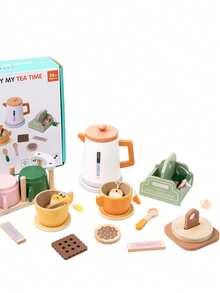 Kids Wooden Afternoon Tea 4-Piece Set, Funny Realistic Pretend Play Toy, Educational Toy For Parent-Child Interaction - Multicolor - View 4