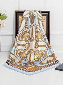 1pc Women's Casual Retro Paisley Print Scarf/Bandana, Silky Satin Texture, Suitable For Daily Fashion Glasses Styling, Vacation, Beach Party Wear, Spring/Summer - 彩色 - 查看 3