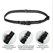 Hands-Free Dog Leash With Reflective Waist Pouch, Retractable Elastic Pet Leash For Running, Walking, Jogging - Multicolor - View 6