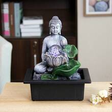 Statue Sculpture Desktop Flowing Fountain Waterfall, Suitable For Home And Office Decoration, Suitable For Living Rooms, Bedrooms, Desks - Peaceful Zen Garden Decoration, Halloween, Christmas,, Mother's Day, Valentine's Day Holiday Gifts - JZ031 - View 2