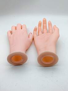 Resin Soft Silicone Fake Hand Model, Bendable Fingers For Nail Art Practice, Bracelet, Watch And Ring Display, Suitable For Livestream And Window Display - A - View 4