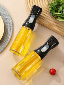 1 pieza Botella rociadora de plástico de 200ml/300ml - Recipiente de almacenamiento de aceite de alimentos a prueba de fugas, herramienta de cocina de plástico con mango antideslizante, rociado preciso adecuado para cocinar, hornear, aliñar ensaladas - Rociador de aceite para cocinar, acampar, picnic - Negro - Ver 6