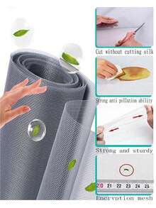 Fiberglass Window Screen Mesh, DIY Window Screen Replacement, Durable & Tear-Resistant, Mosquito & Fly Proof Door & Window Screen - Grey - View 3