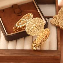 1 chiếc vòng tay bản rộng bằng thép không gỉ mạ vàng 18K, thiết kế tối giản thời trang, phù hợp cho tiệc tùng, hẹn hò và công sở. - Nhiều màu - Xem 9