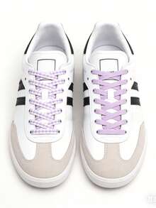 1 Pair/2pcs Geometric Diamond Pattern Polyester Shoelaces, Basic Sports & Casual Style - Multicolor - View 5